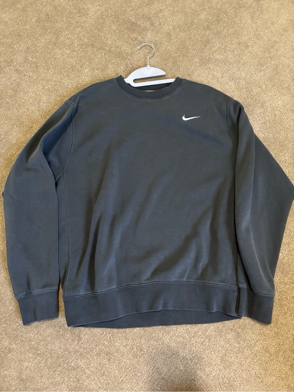 Nike Women’s Black Crewneck Sweatshirt with White Swoosh